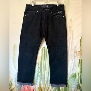 Men’s Simple & Raw Denim Industry Vintage Fit “Camo” Dark Blue Jeans NWOT🌵34